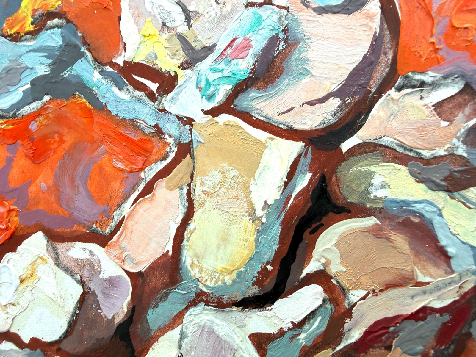 Antoni Pitxot Abstract Bullfighting Scene, Surrealist Organic Composition, Textured Oil 2014 photo for sale