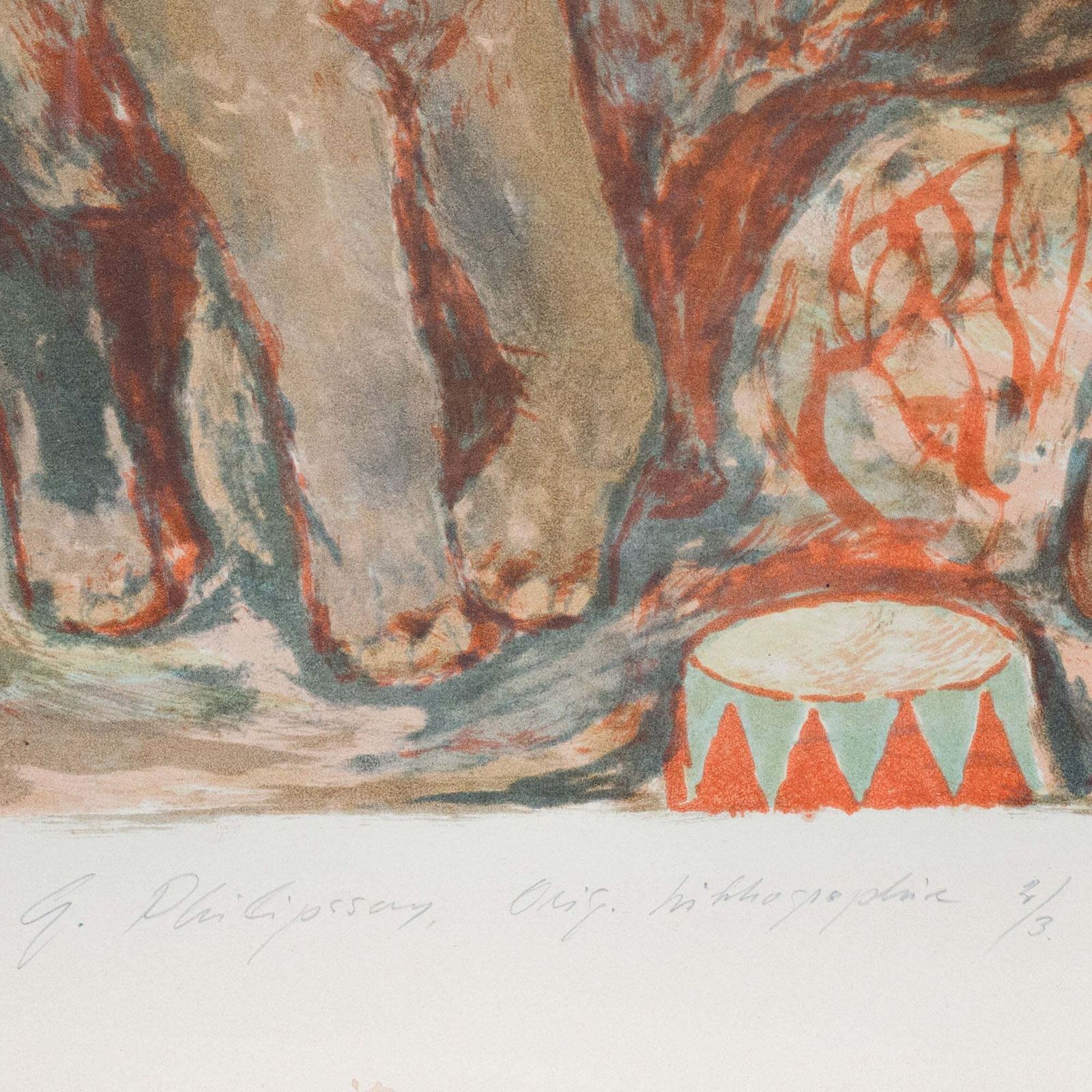 Circusolifanten – Lithografie – Kunstenaar Onbekend photo 315.0