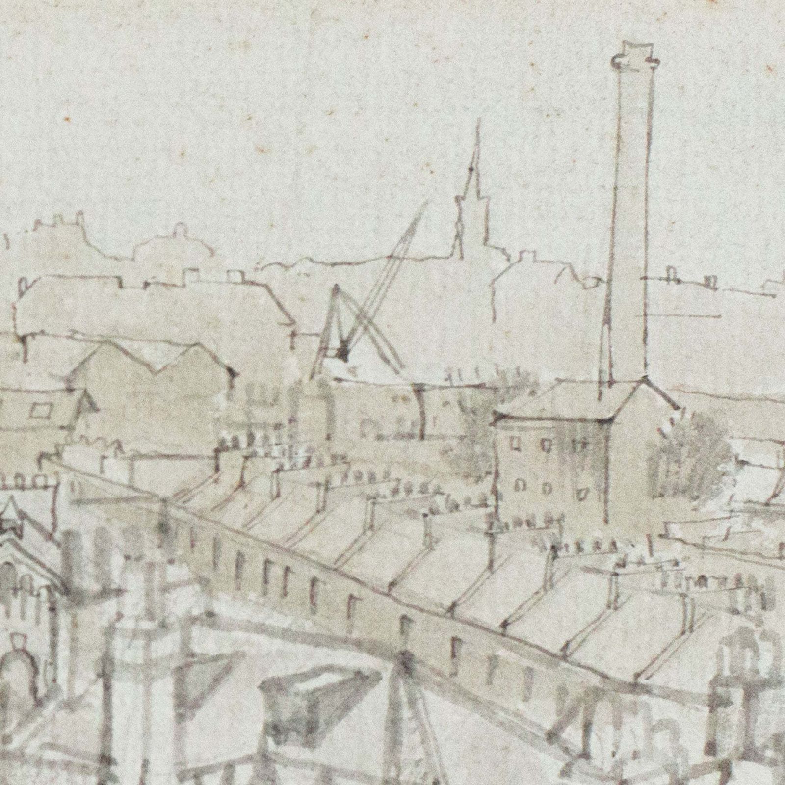 Uitzicht Vanaf Point Hill – J. Ward (Opschrift Op Achterzijde) — Potloodtekening photo Kunst