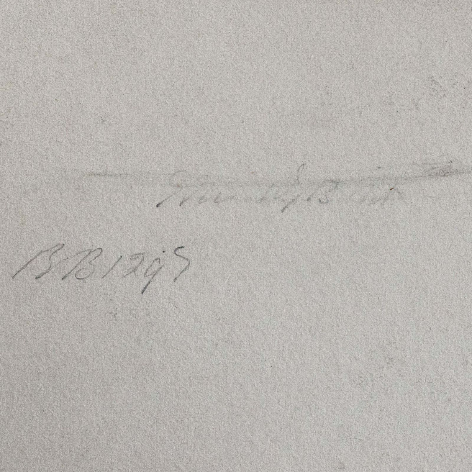 Uitzicht Vanaf Point Hill – J. Ward (Opschrift Op Achterzijde) — Potloodtekening photo vinterior