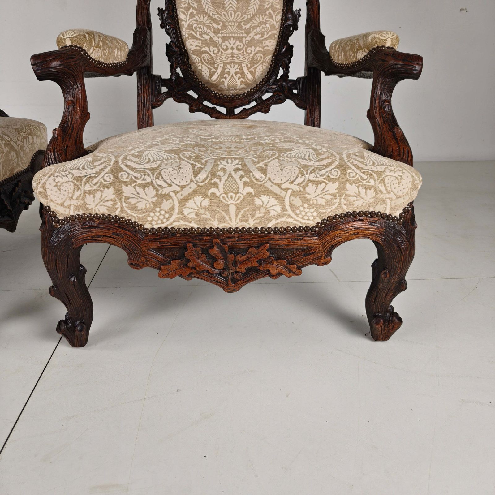 Set Of Two Black Forest Style Armchairs By Horrix – 19th Century photo Furniture
