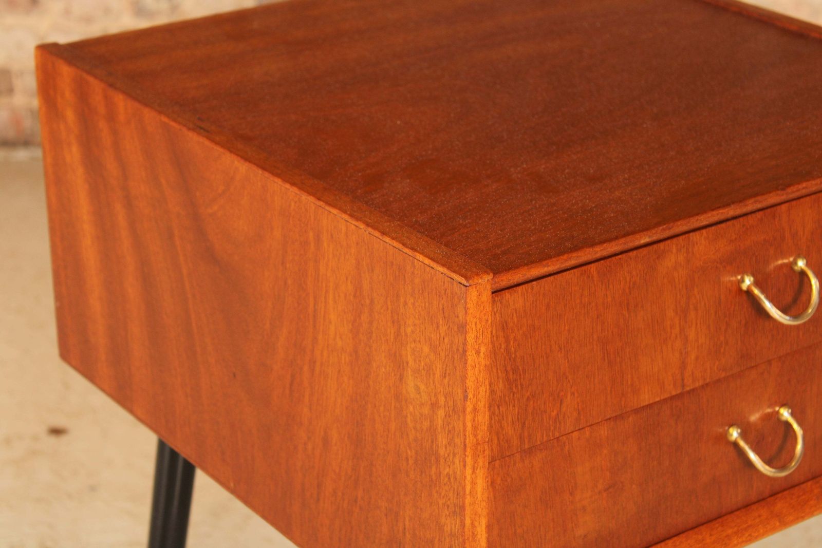 Mid Century G Plan Librenza Tola And Black Bedside Table / Night Stand, Circa 1960s photo Furniture