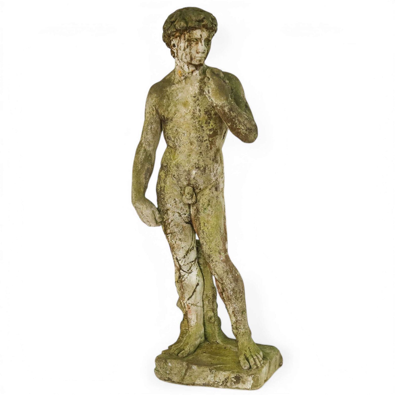 Early 20th‑Century Reconstituted Stone Figure Of David With Weathered Patina, C.1920 30s photo furniture