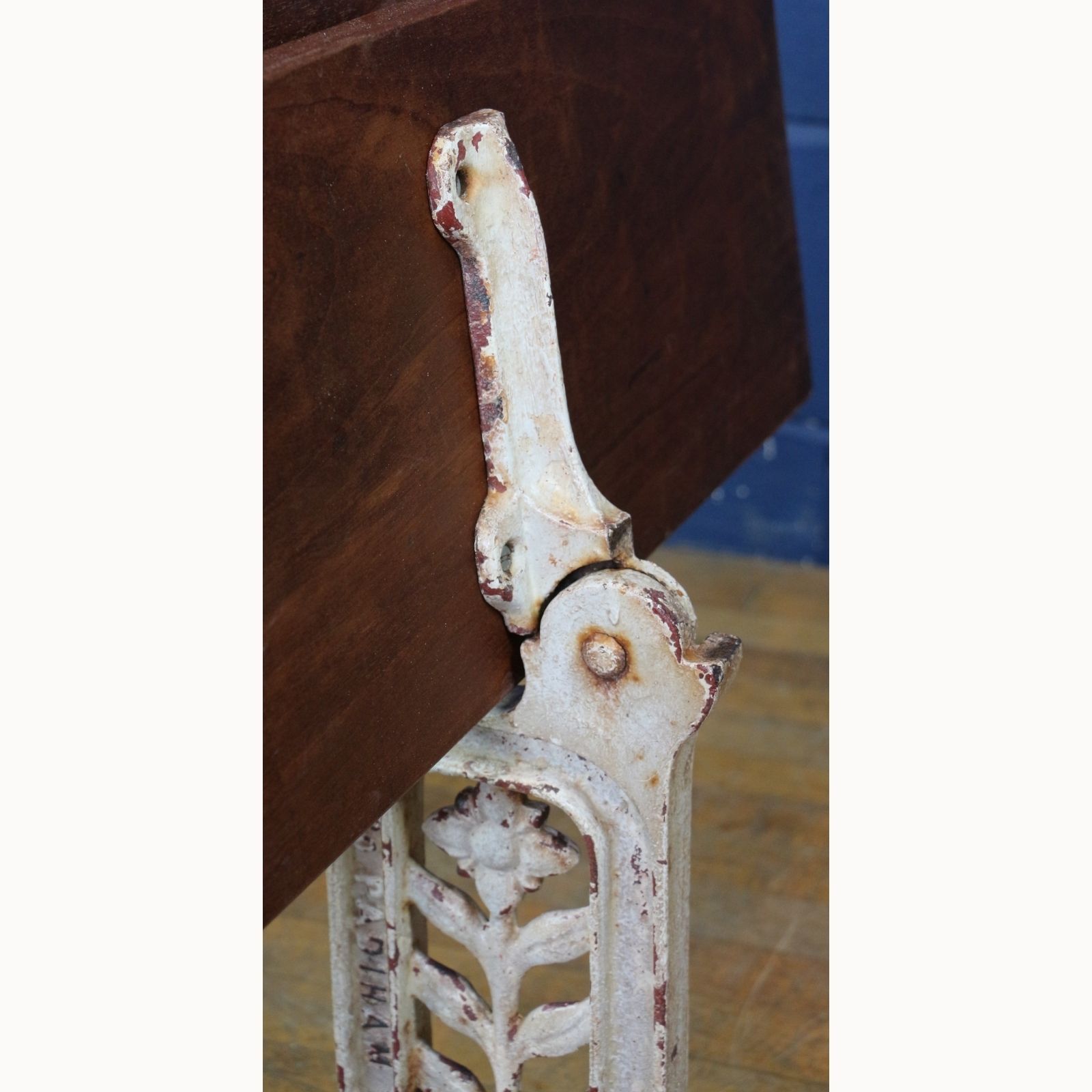 photo furniture A Victorian Cast Iron Folding Bench Or Pew With Mahogany Lats By Unity Wood & Iron Co Pandiham