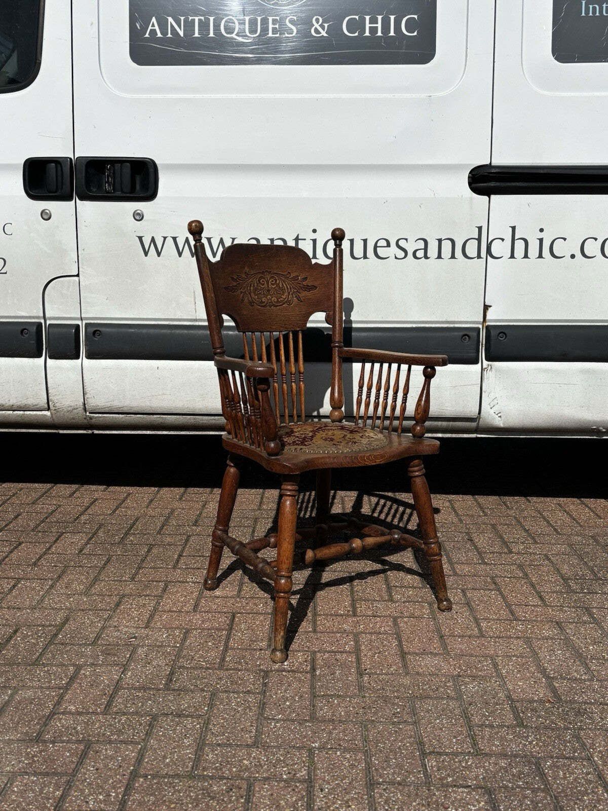 Victorian Armchair, Original Upholstery Turned Legs. photo for sale