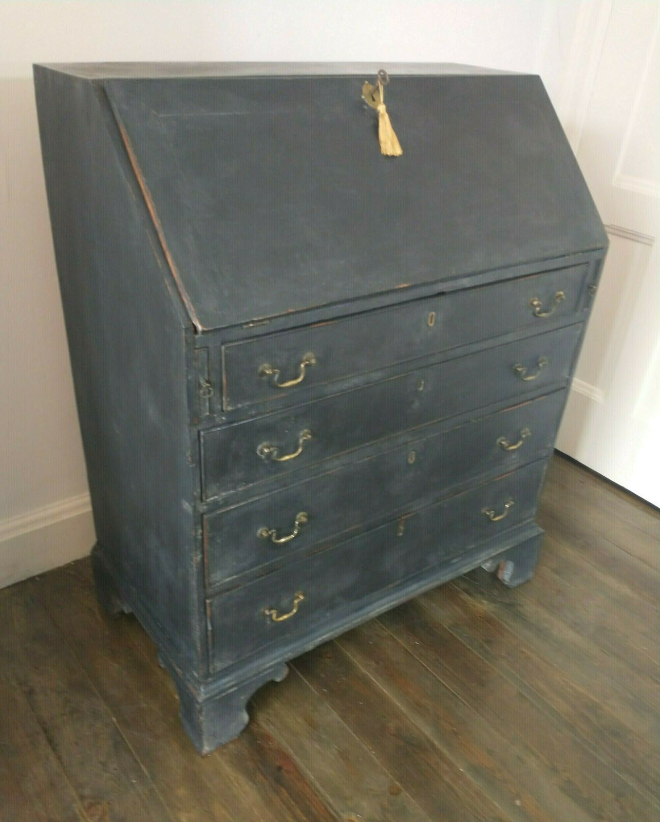 18th Century Georgian Bureau, Black Painted photo furniture