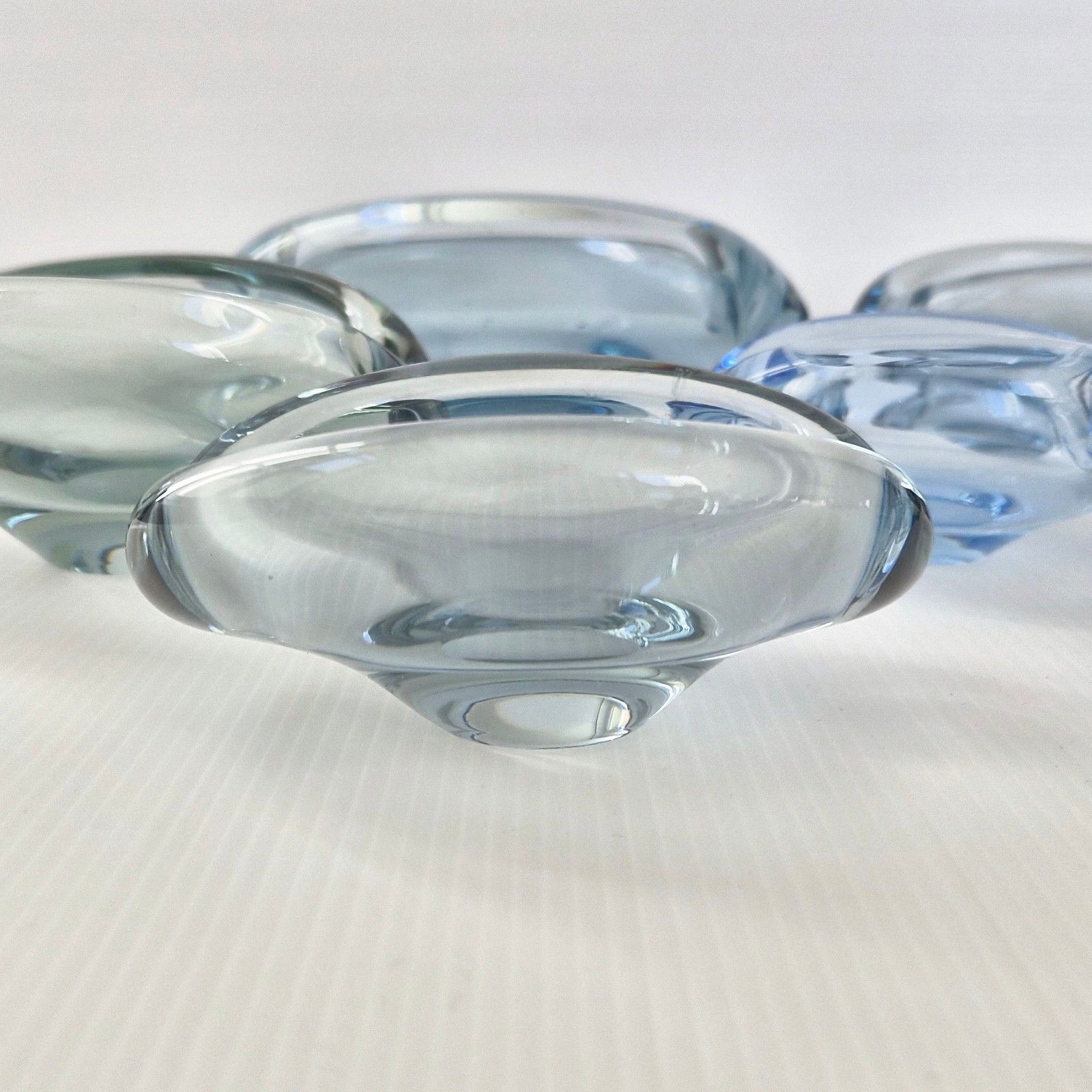 Home Decor Vintage 1950s Akva Series Glass Ashtray Set Of 7 Per Lukten Holmegaard photo