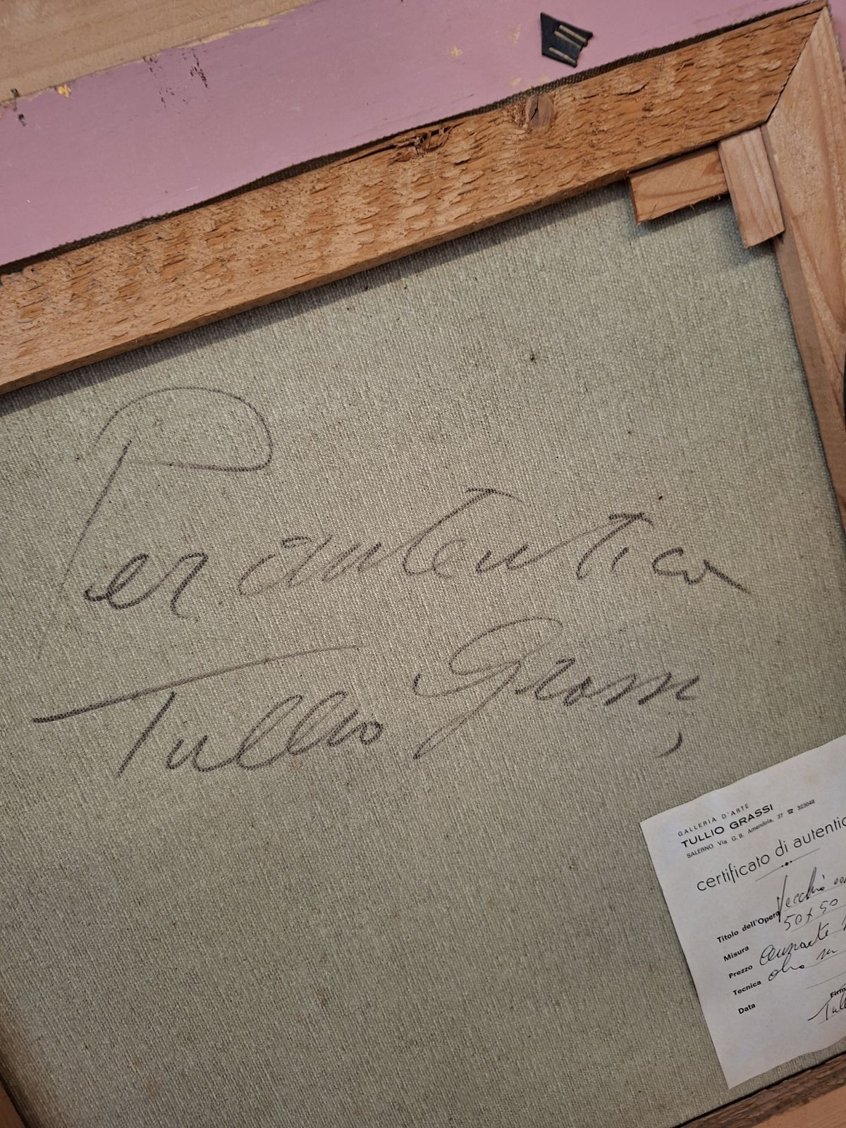 Raro Dipinto Olio Su Tela Di Tullio Grassi "Vecchio Con Pipa" photo vinterior