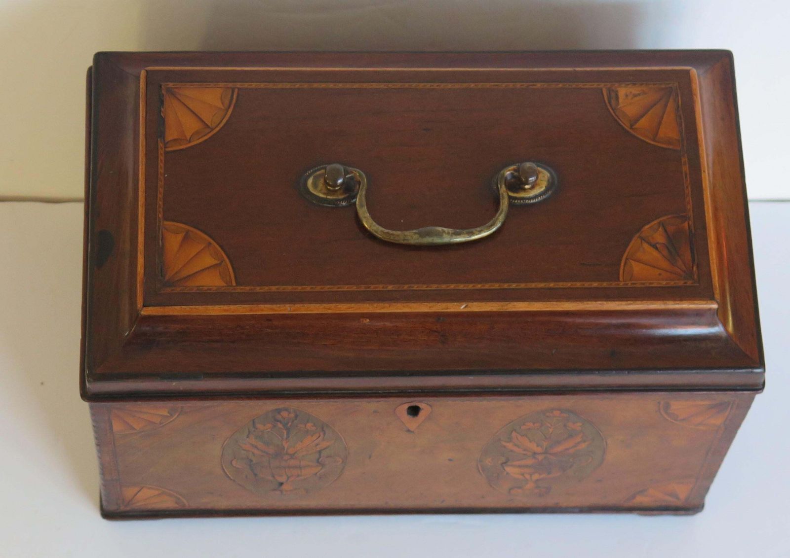 Georgian Sheraton Period Tea Caddy Finely Inlaid, English Circa 1780. photo buy