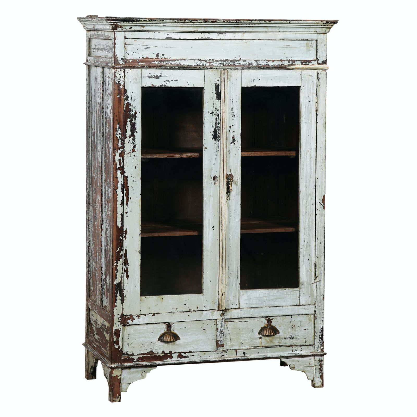 Asha Vintage Reclaimed Indian Glass Cabinet