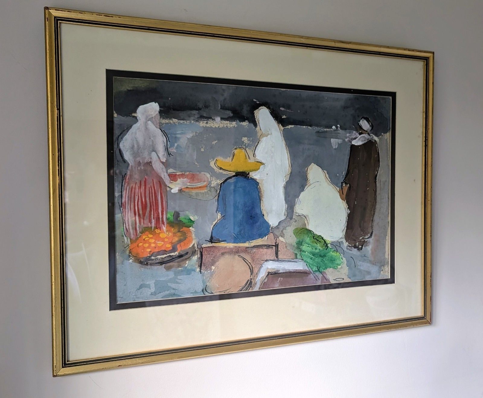 Philip Naviasky Oil Painting Spanish Village Scene Signed Mid 20th Century photo for sale