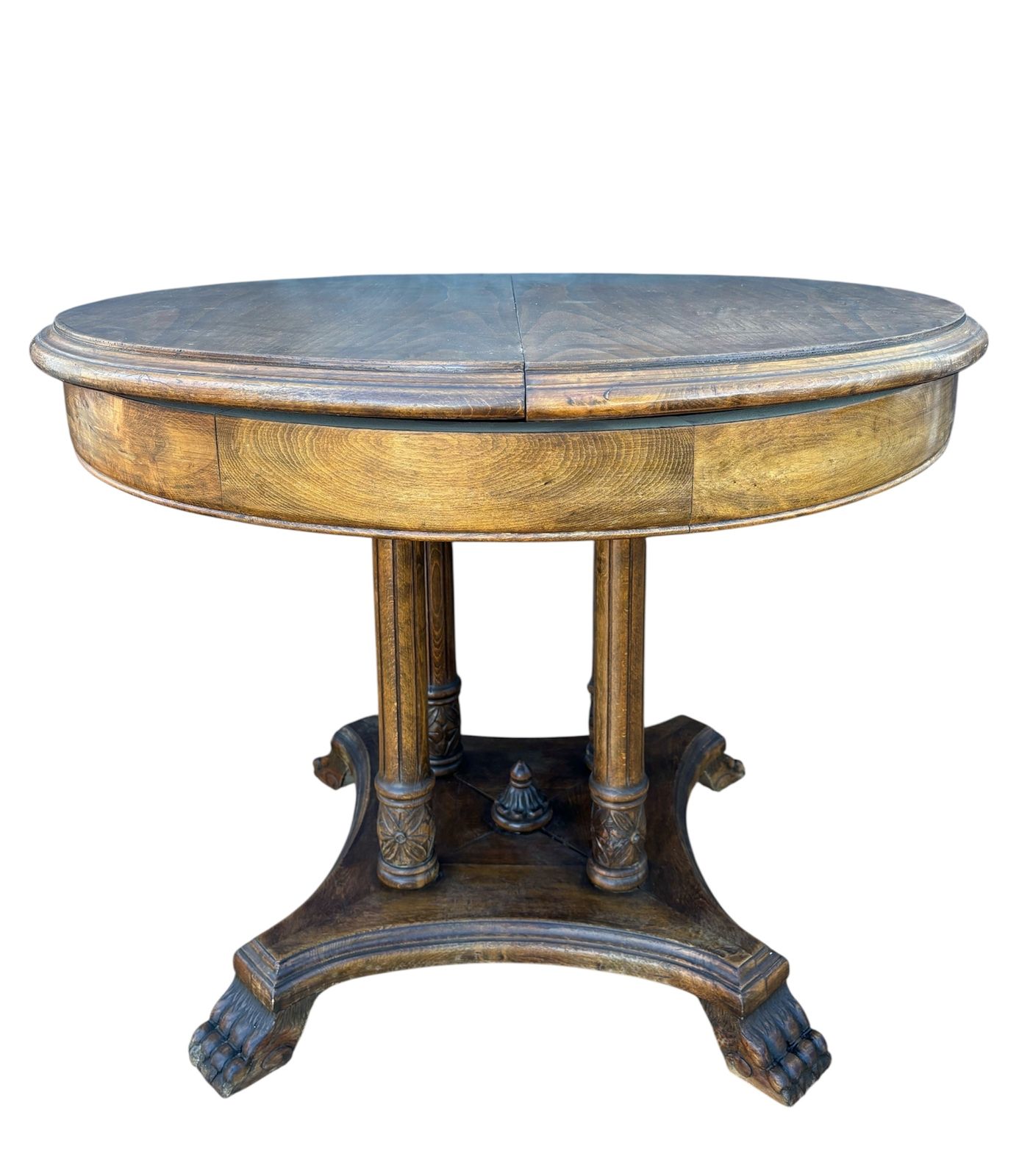 Spanishneoclassical Revival Round Hardwood Table, Early 20th Century