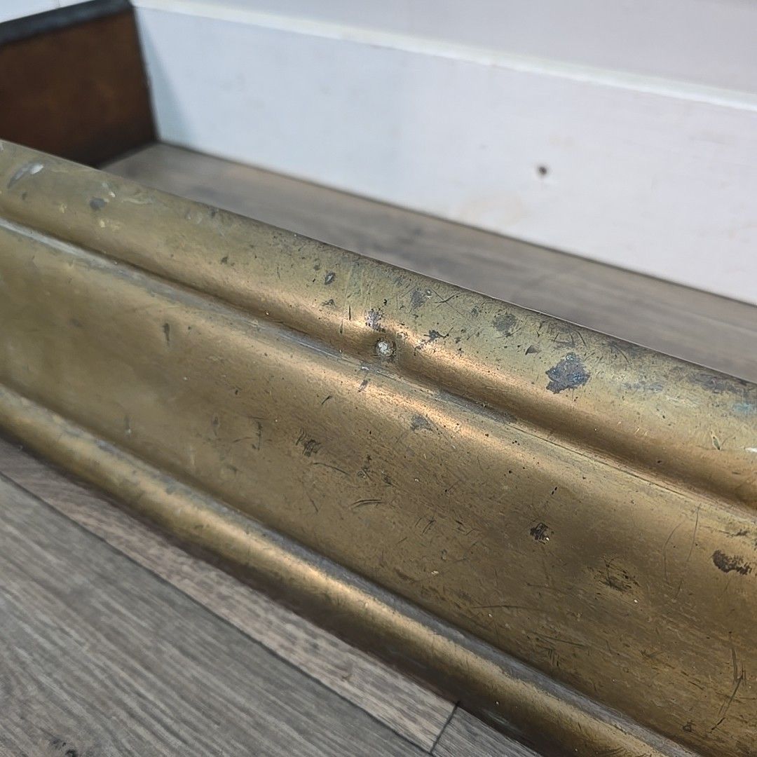 photo for sale Antique Brass Fire Fender  Edwardian Rustic Hearth Surround Decorative Fireplace