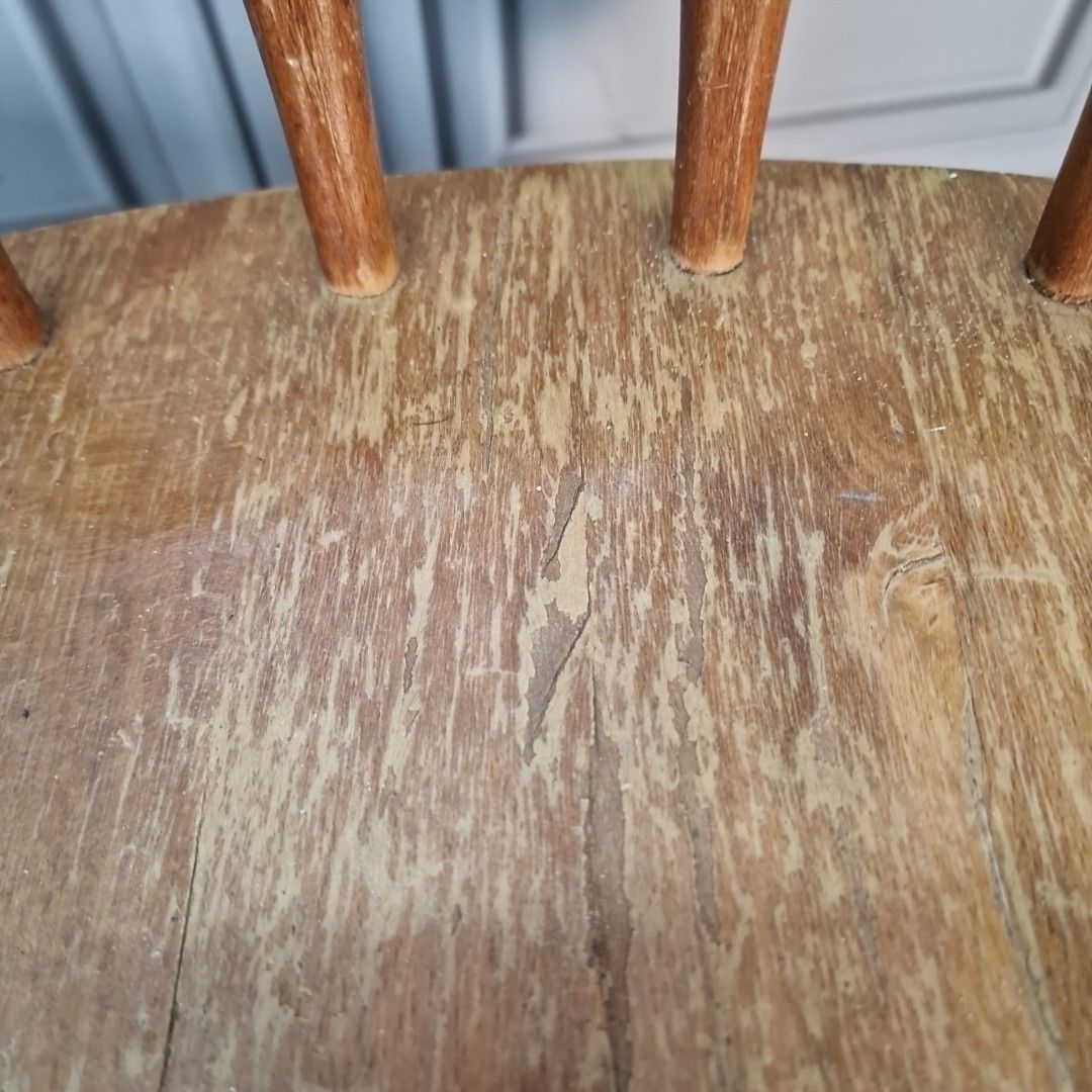 Vintage Dining Chairs Farmhouse Spindle Back – Pair Carved & Turned Wood Retro photo buy