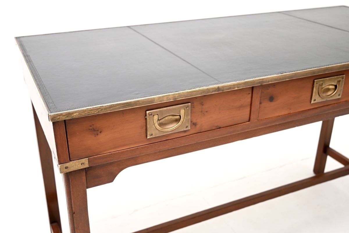 Antique Military Campaign Style Desk In Yew Wood photo for sale