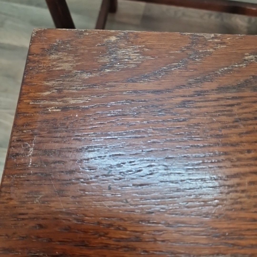 Vintage Nest Of Tables Wooden Oak Turned Legs Rustic Occasional Side Nesting photo buy