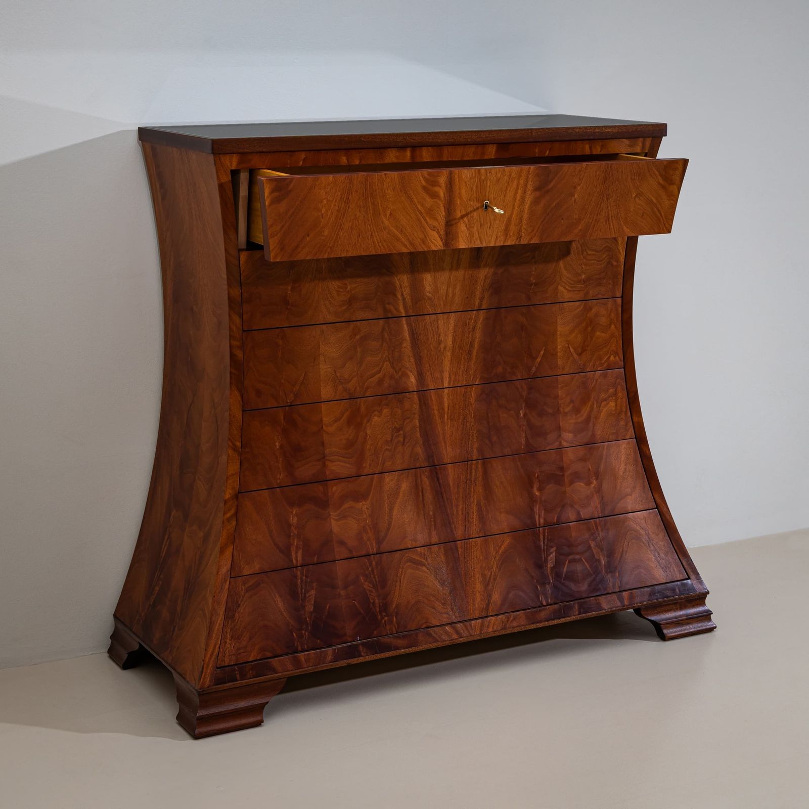 Modern Italian Chest Of Drawers In Trapezoidal Form, Late 20th Century photo vinterior