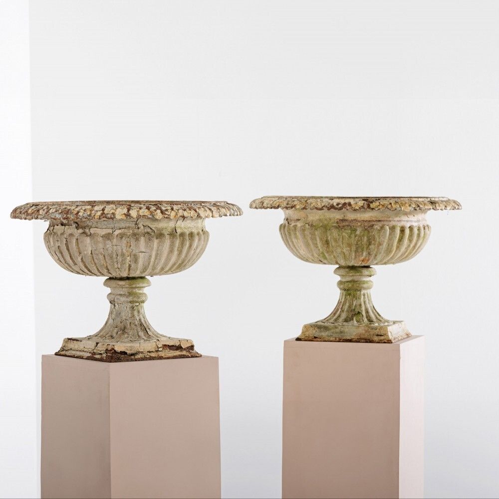 Pair Of 19th Century Cast Iron Urns photo furniture