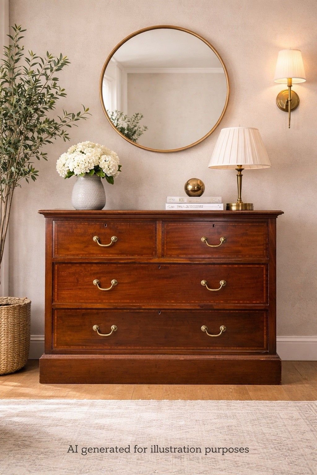Antique Mahogany Chest Of Drawers Bedroom Storage / Victorian Georgian photo furniture