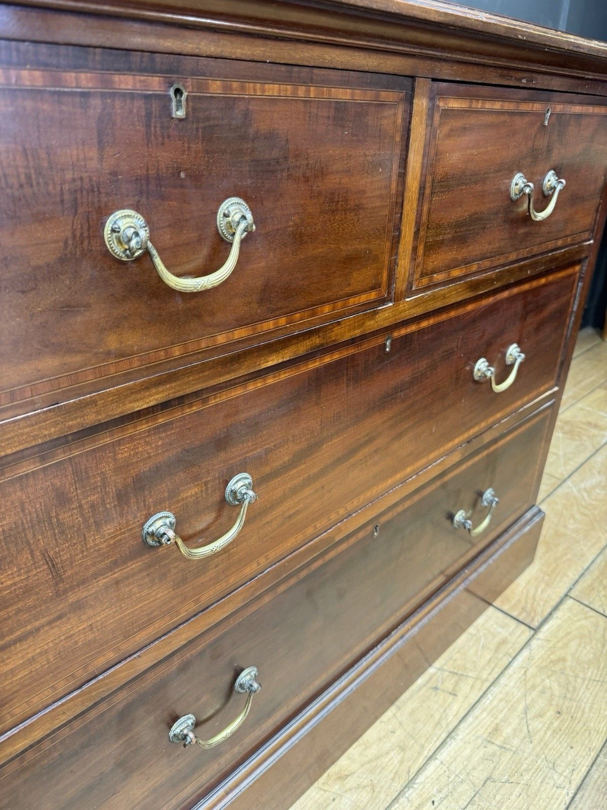 495.0 Antique Mahogany Chest Of Drawers Bedroom Storage / Victorian Georgian photo