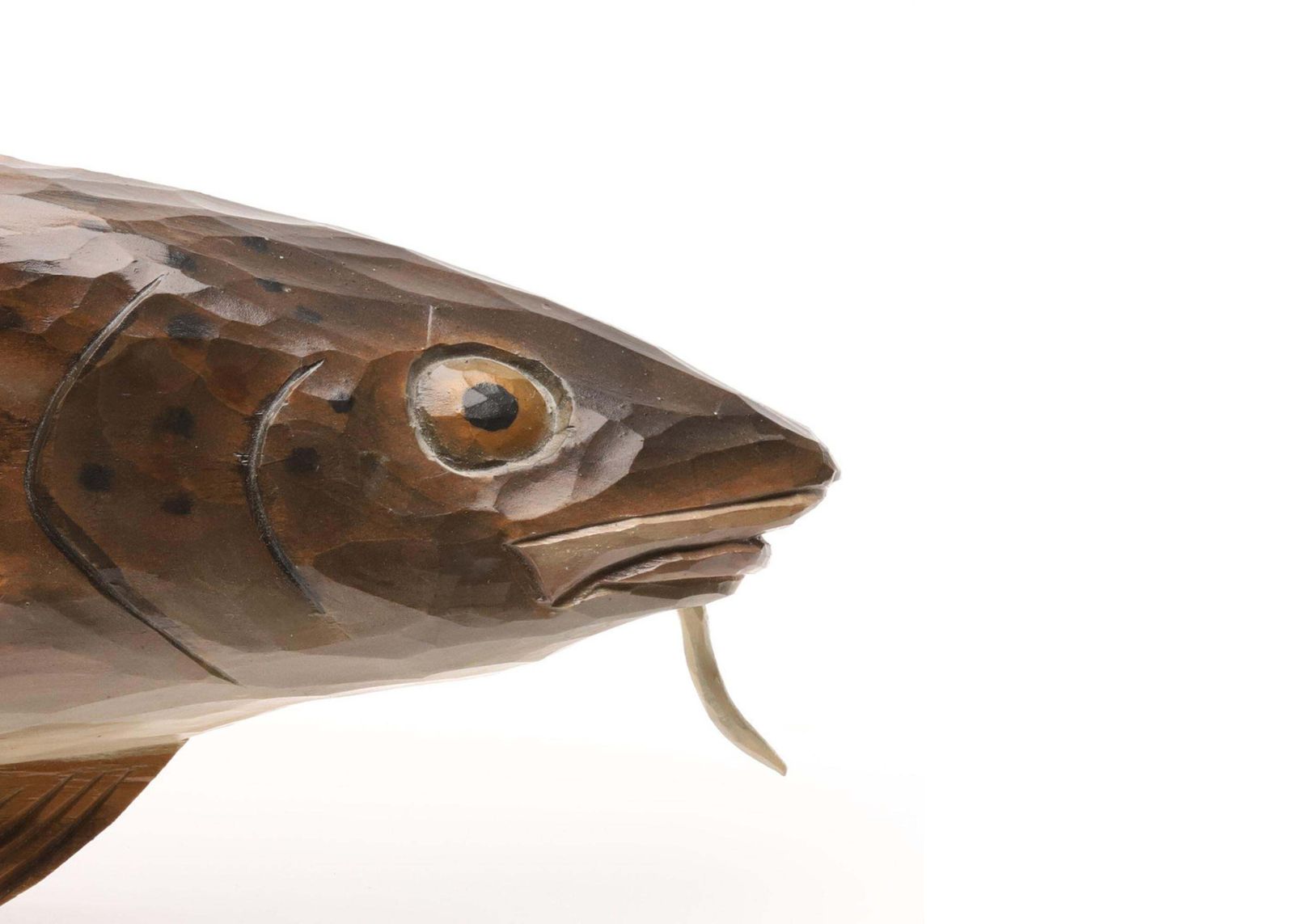 Elegant Fish Hand Carved Wooden Cod Wall Sculpture Jan Nilsson, Scandinavian Art photo 1072.0