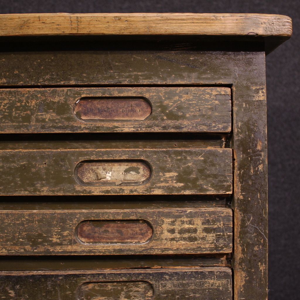 20th Century Woodcut Workshop Chest Of Drawers In Lacquered Wood photo vinterior