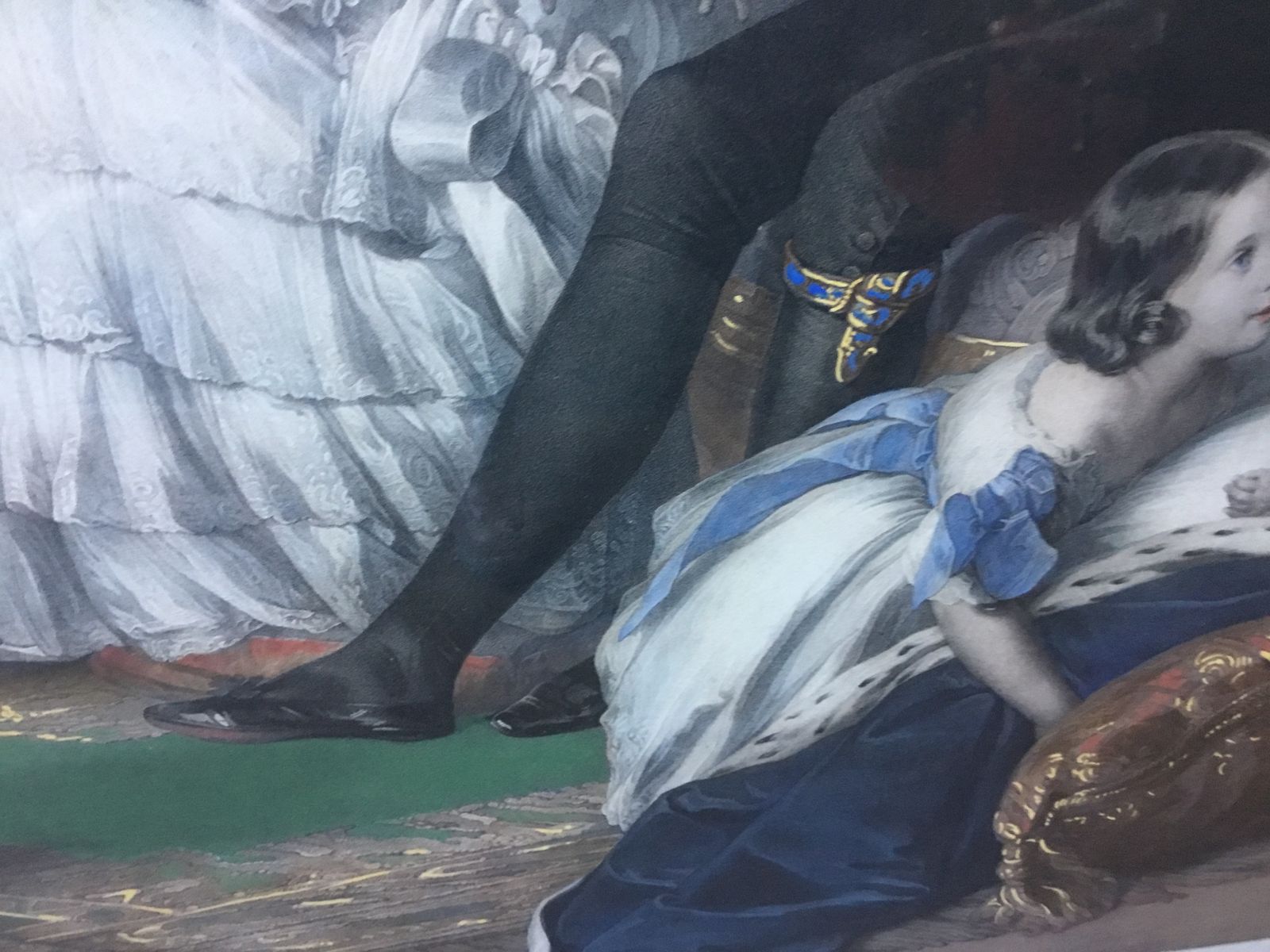 Period C1848 Hand Coloured Print Victoria Albert And Family. Fine Period Frame. photo vinterior