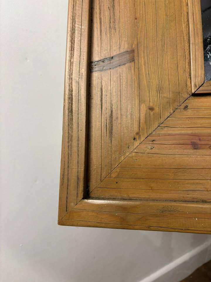 Contemporary Pine Rectangular Mirror photo furniture