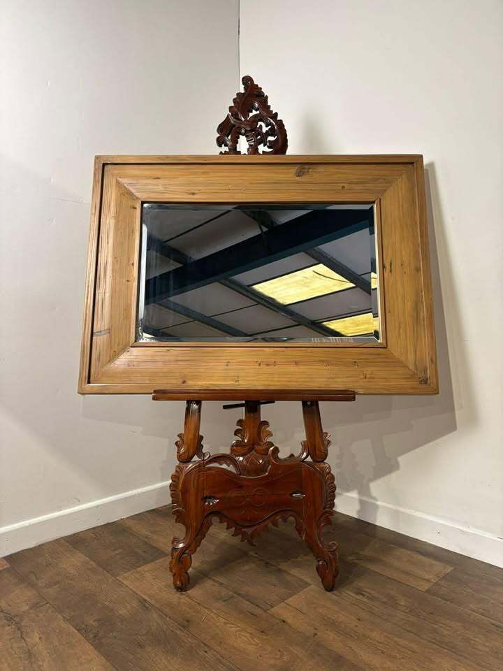 Contemporary Pine Rectangular Mirror photo Home Decor