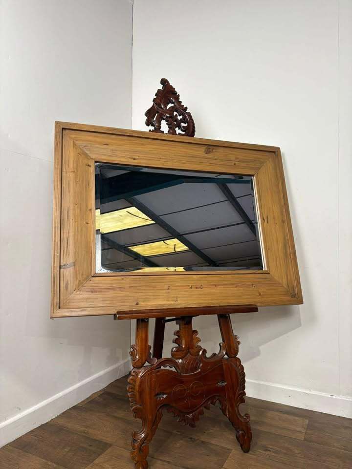 Contemporary Pine Rectangular Mirror