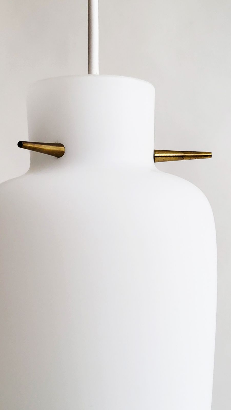 Mid Century Italian Glass & Brass Pendant, 1950s photo vinterior