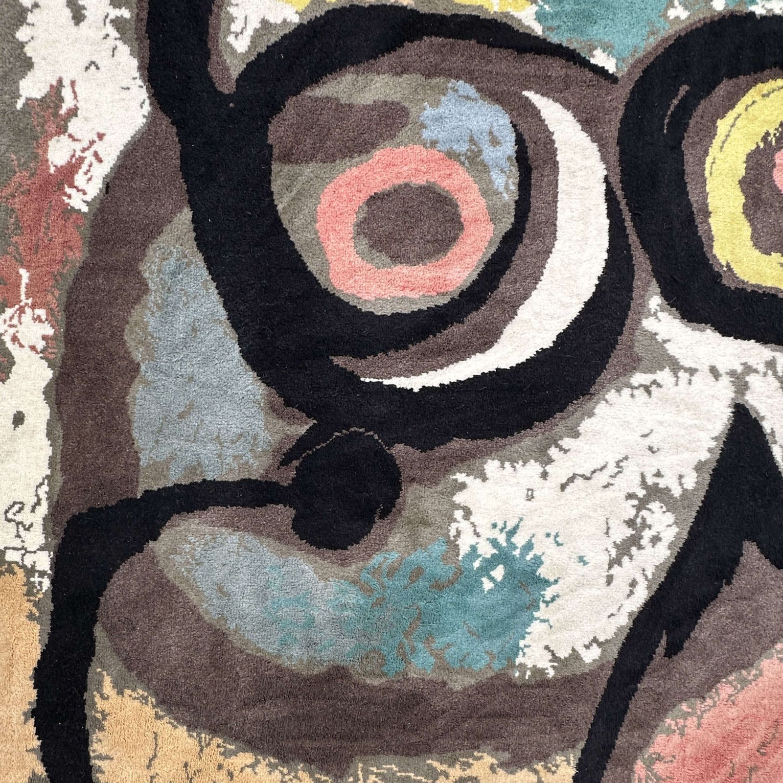 Large Rug After 'Bird Woman' By Joan Miró, Hand Knotted In Wool photo Textiles