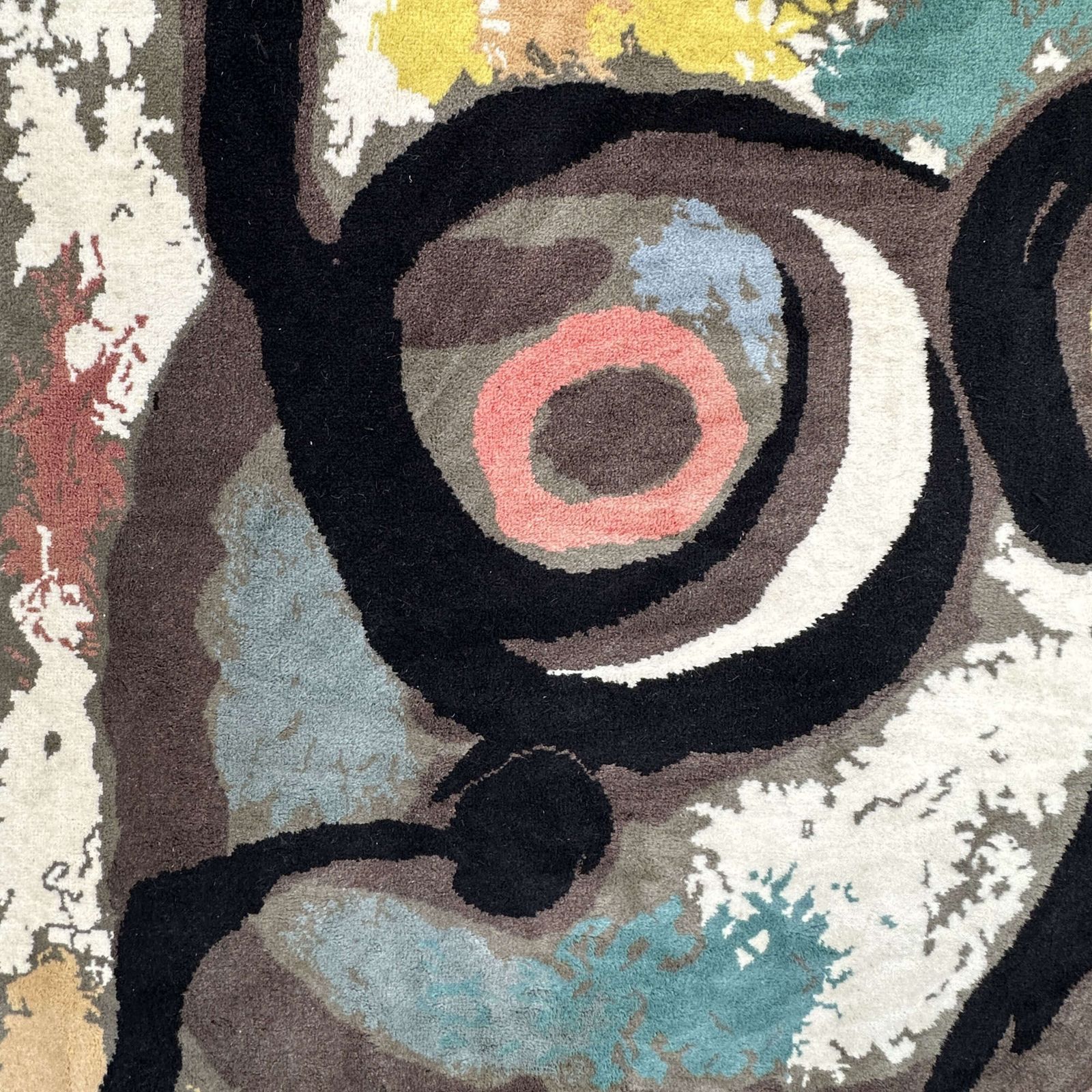 Large Rug After 'Bird Woman' By Joan Miró, Hand Knotted In Wool photo vinterior