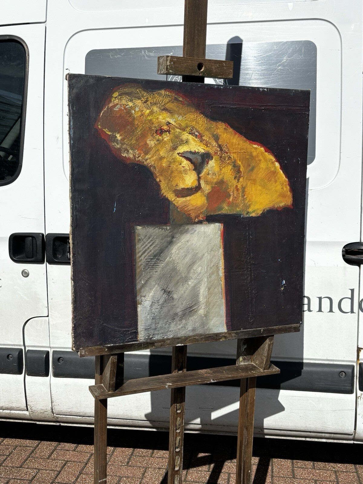 Original Lion Oil On Canvas By John W Mills photo Art