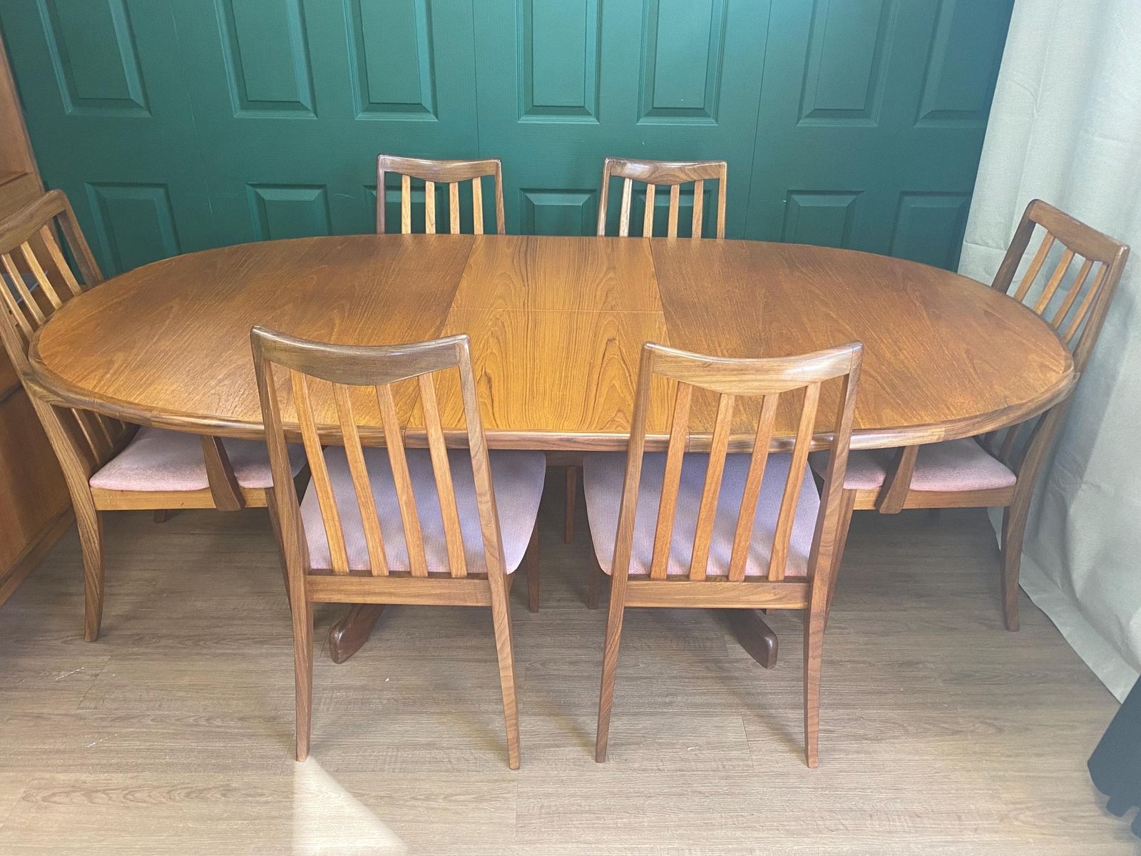 Mid Century Vintage 1960s G Plan Fresco V Wilkins Teak Oval Extending Dining Table And Six Chairs, Two Carvers photo for sale
