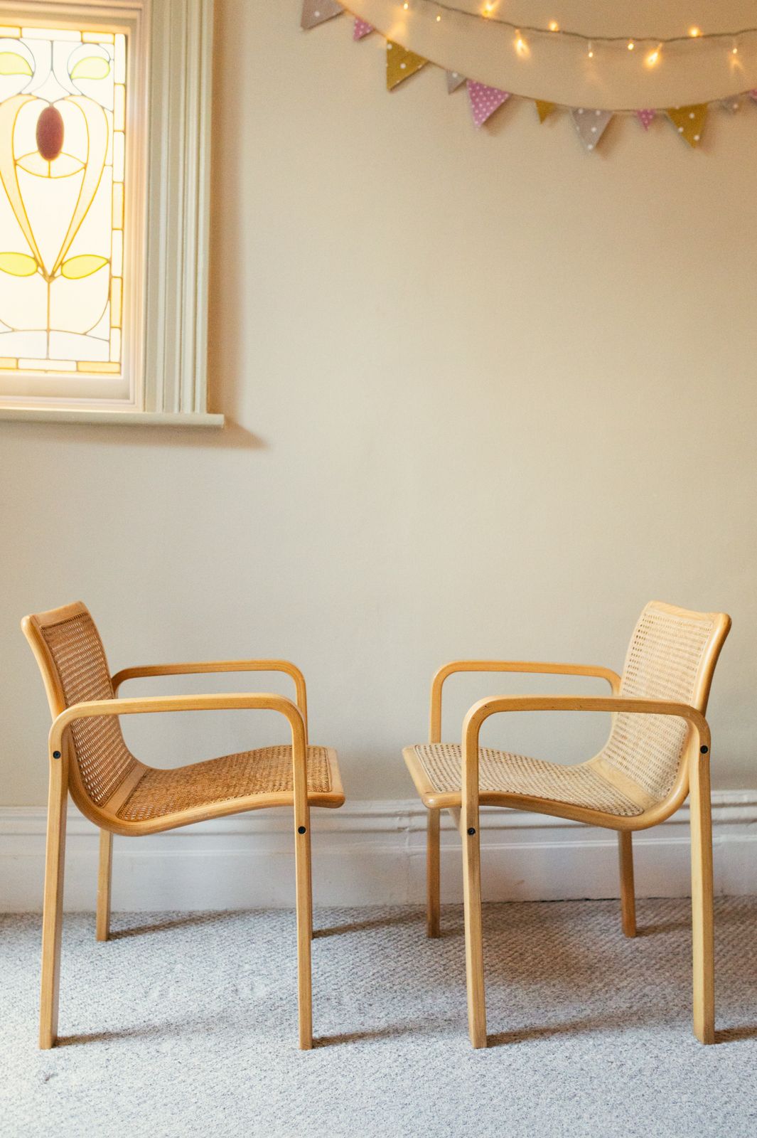 Pair Of Mid Century Beech/Cane Chairs By Olivo Pietro, Italy, 1970’s photo furniture