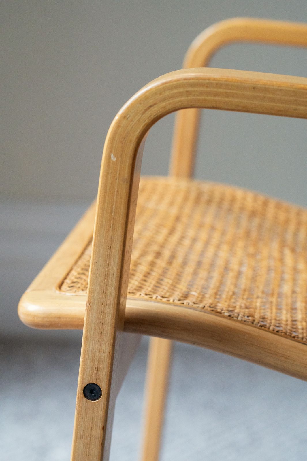 photo for sale Pair Of Mid Century Beech/Cane Chairs By Olivo Pietro, Italy, 1970’s