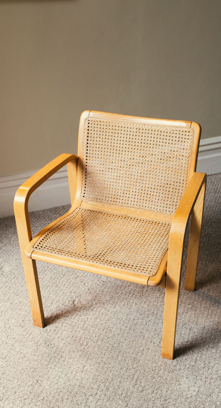 Furniture Pair Of Mid Century Beech/Cane Chairs By Olivo Pietro, Italy, 1970’s photo