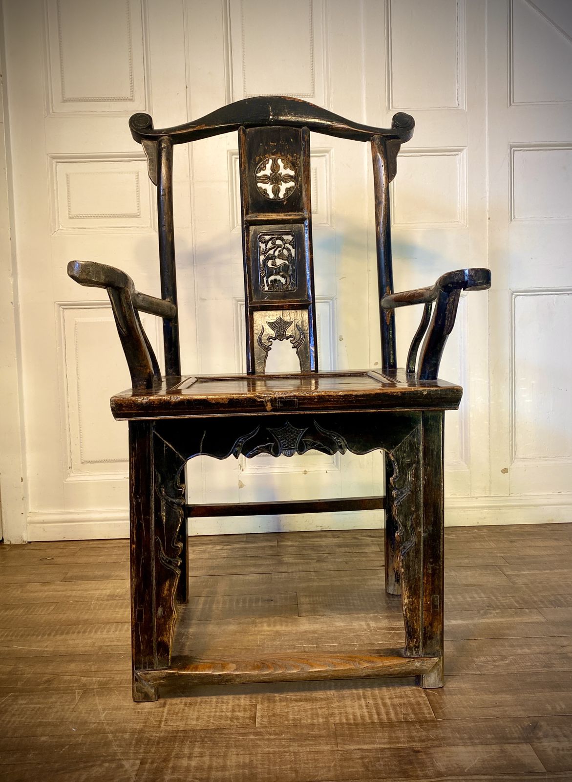 Antique 1800s Chinese Yoke Back Armchair. photo furniture