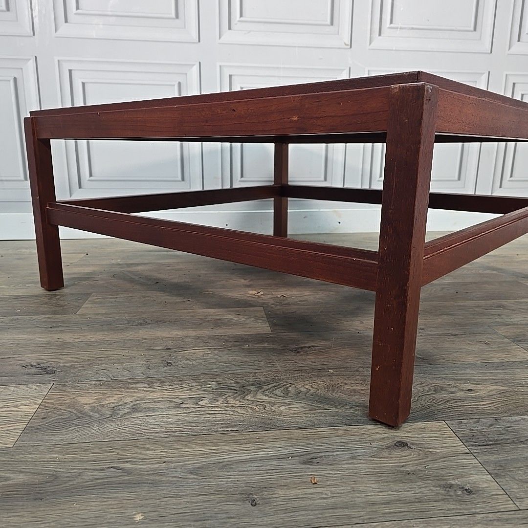 Retro Teak Coffee Table Vintage Large Mid Century Side – Scandi Square Wooden photo Furniture