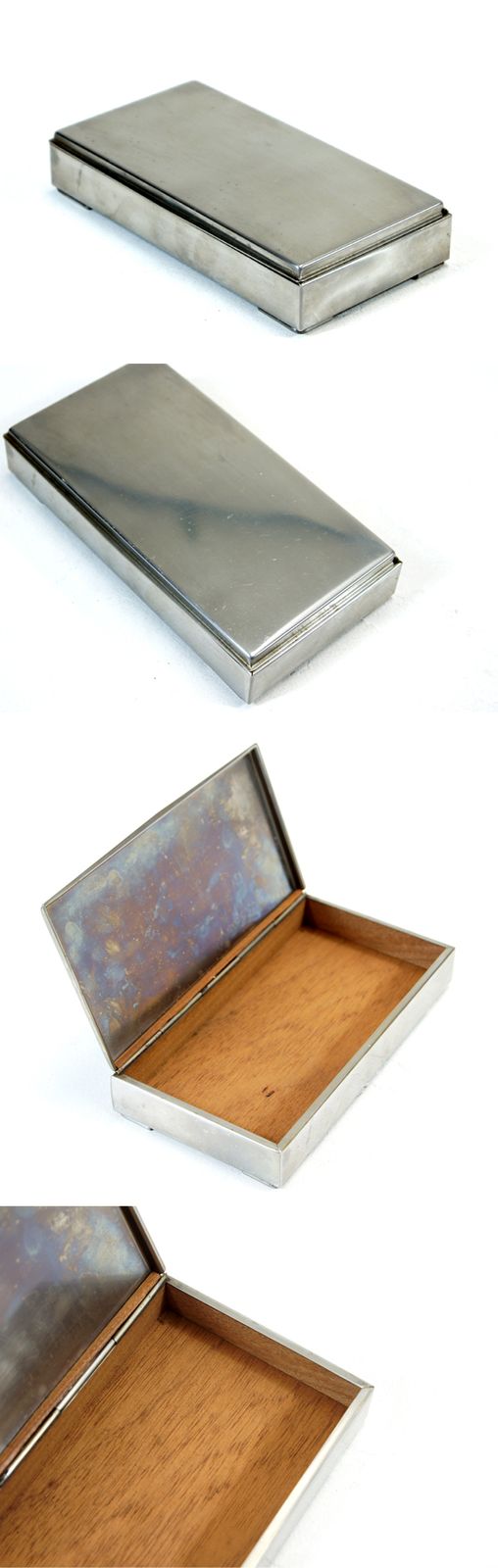 Retro Vintage Danish Stainless Steel Jewellery Cigarette Box 1960s 70s Teak Oak photo furniture