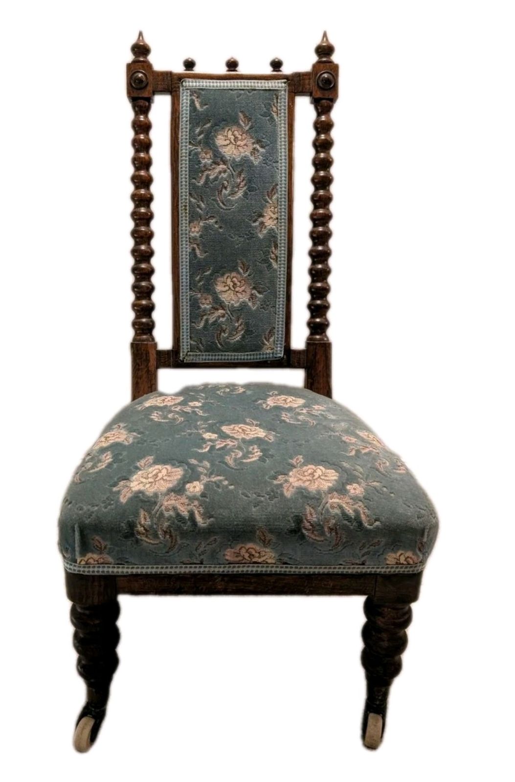 Stunning Mid Victorian Walnut Chair – With Original C&C Patent Castors. photo for sale