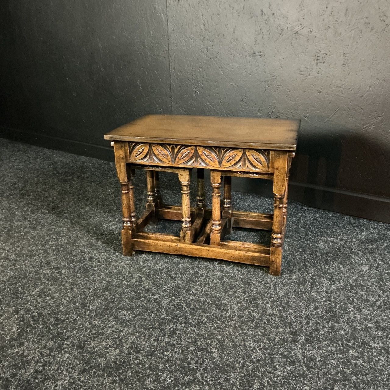 Oak Nest Of Tables, 1960s, Vintage photo furniture