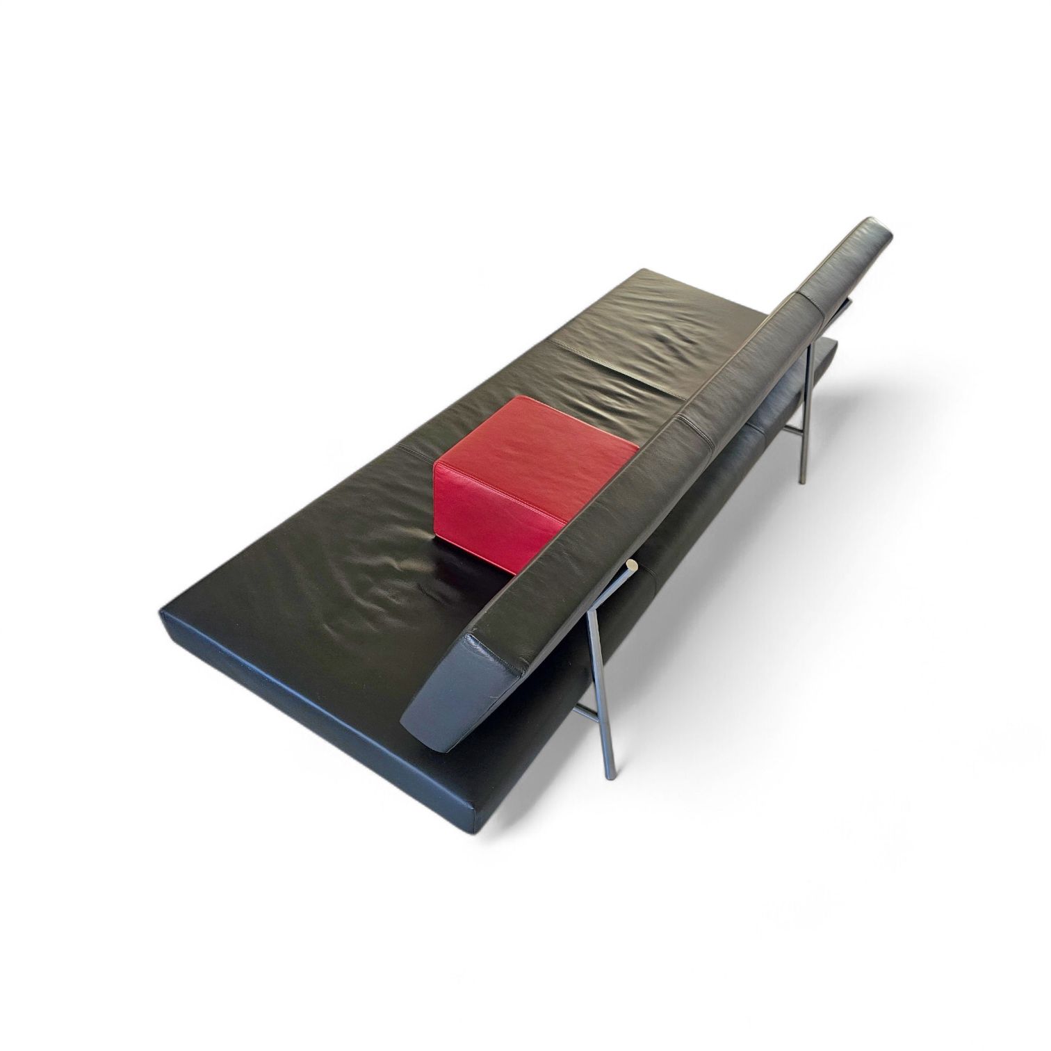 Martin Visser Br 02.7 / Sofa Bed / ‘T Spectrum / 1980s / Black Leather / Red Cushion photo buy