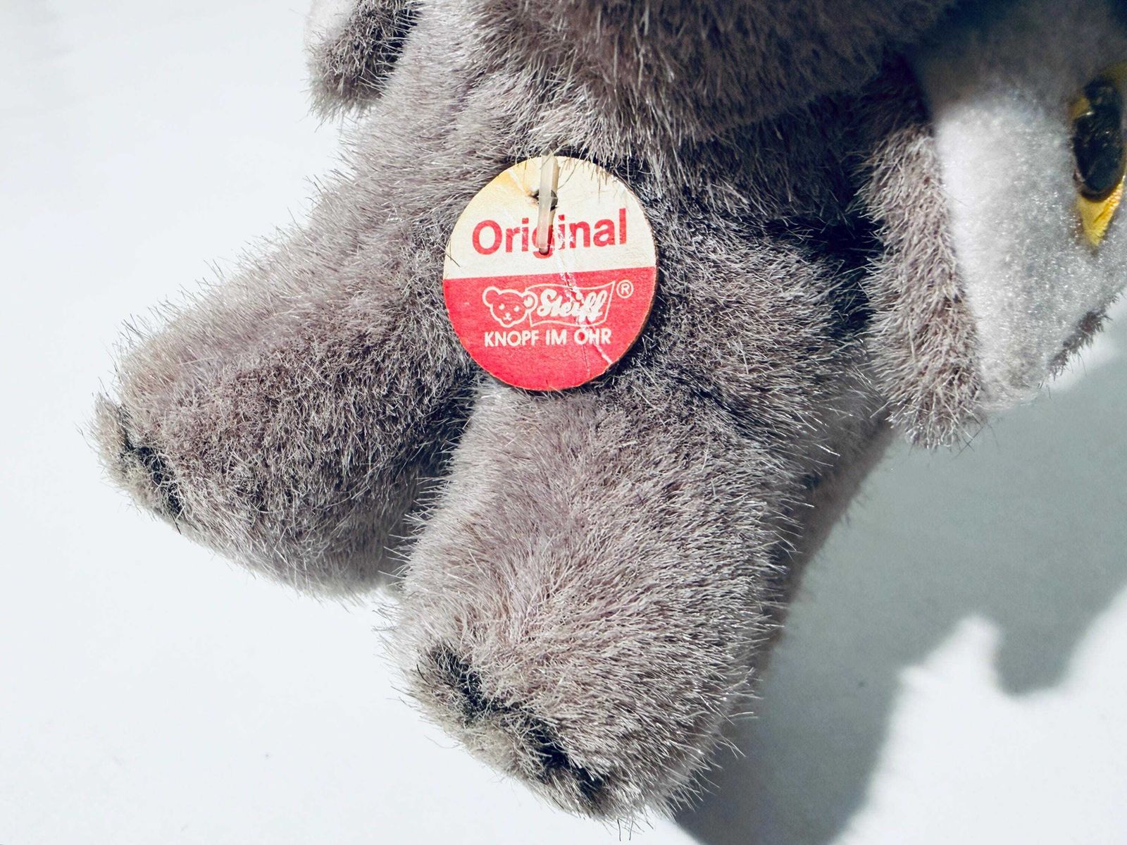 photo for sale Vintage Steiff Stuffed Elephant Toy Jumbo / 1980s Germany