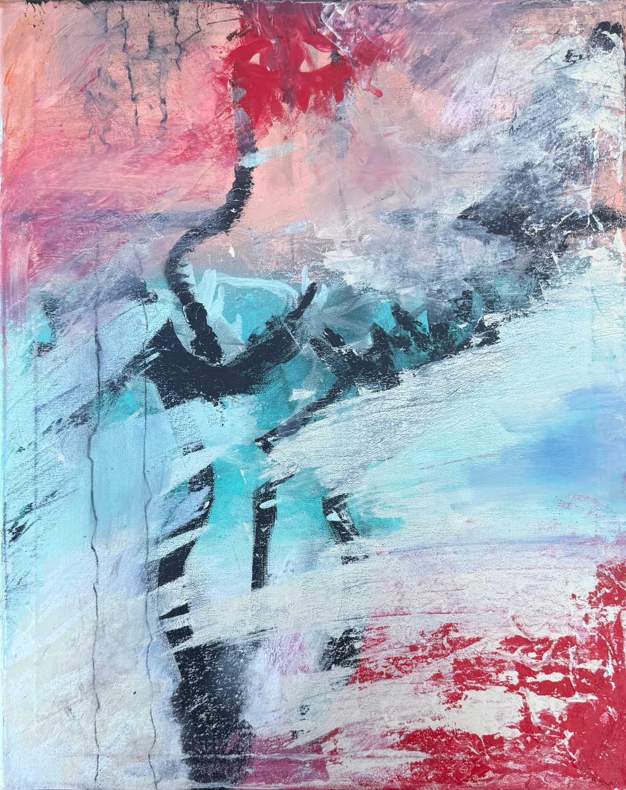 Nerea Caos Abstract Abstract Female Figure, Expressionist Gestural Acrylic On Canvas 2025