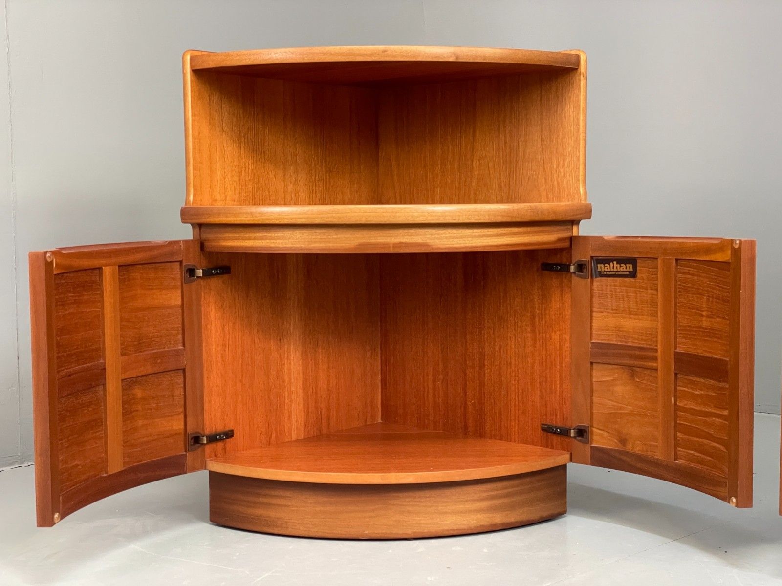 Vintage Nathan Bedside Cabinets Corner Units Pair Squares Retro Eb11675 Mwoo photo 300.0