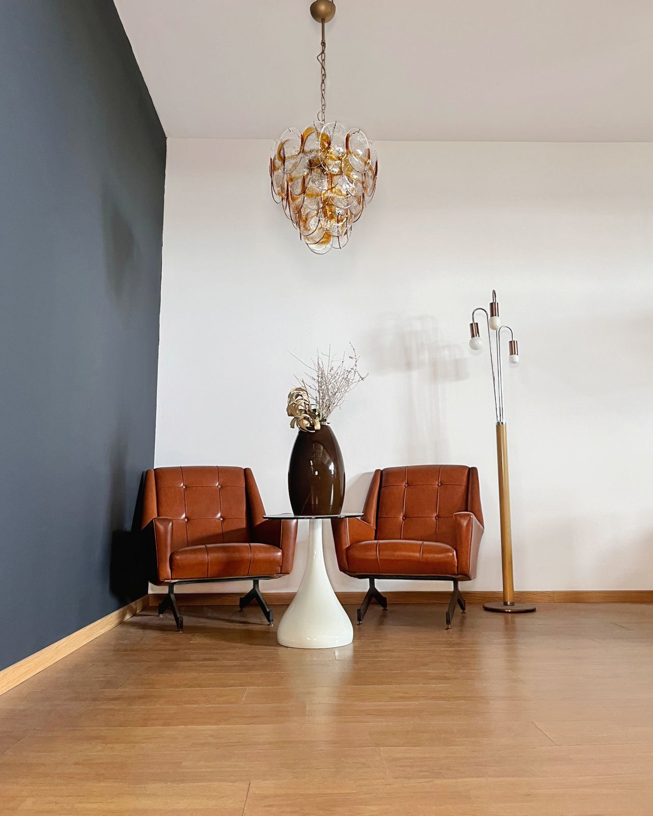 Murano Chandelier By Mazzega   41 Clear And  Amber Glasses photo for sale