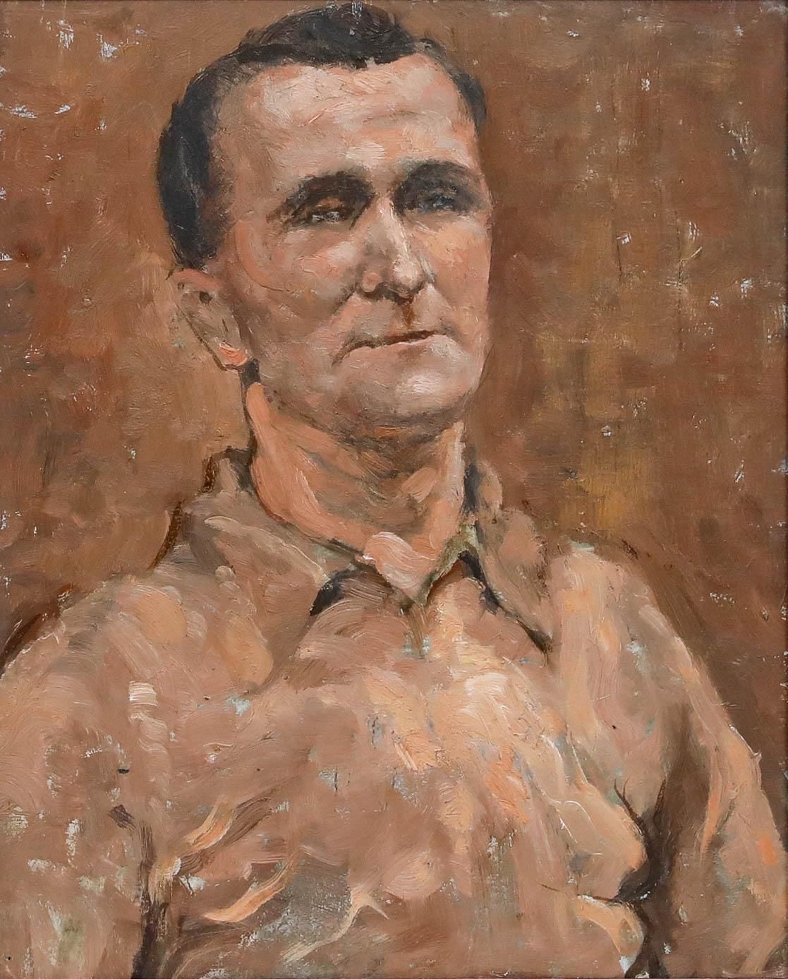 E. M. Johnson Framed Mid 20th Century Oil, Portrait Of A Gentleman photo furniture
