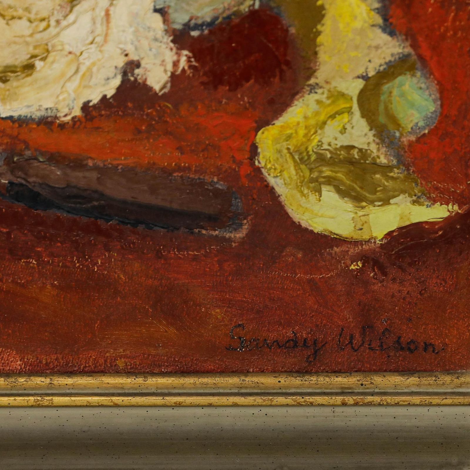 Sandy Wilson (1924 2014) Framed Mid 20th Century Oil, Cabbage & A Knife photo vinterior